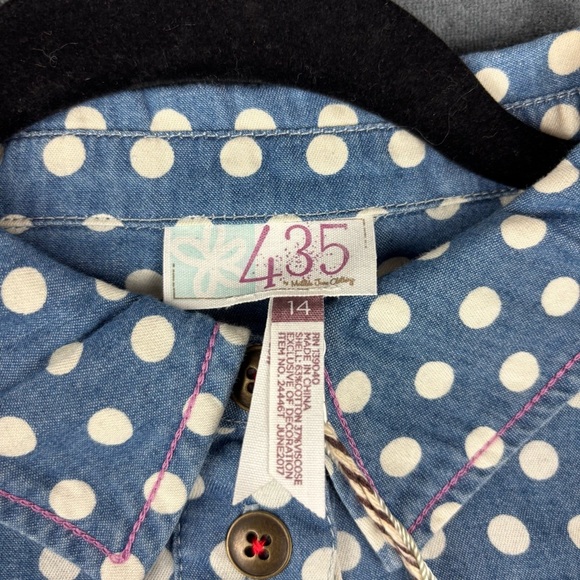 NWT Matilda Jane 435 FROM HEART Polka Dot Hi Lo Tunic Top Blue/White Chambray 14 - Picture 7 of 9